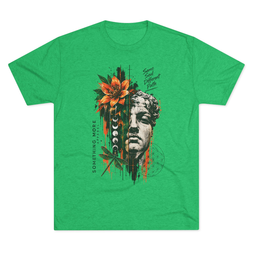 Artistic Statue & Nature Graphic Tee — "Something More" Crew Shirt