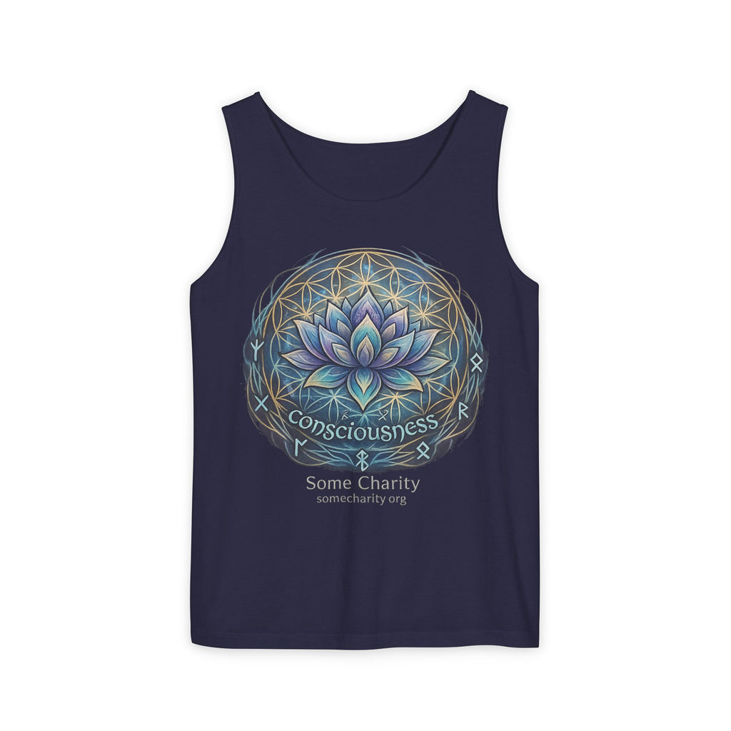 Consciousness Lotus Tank Top — Spiritual Yoga Meditation Graphic