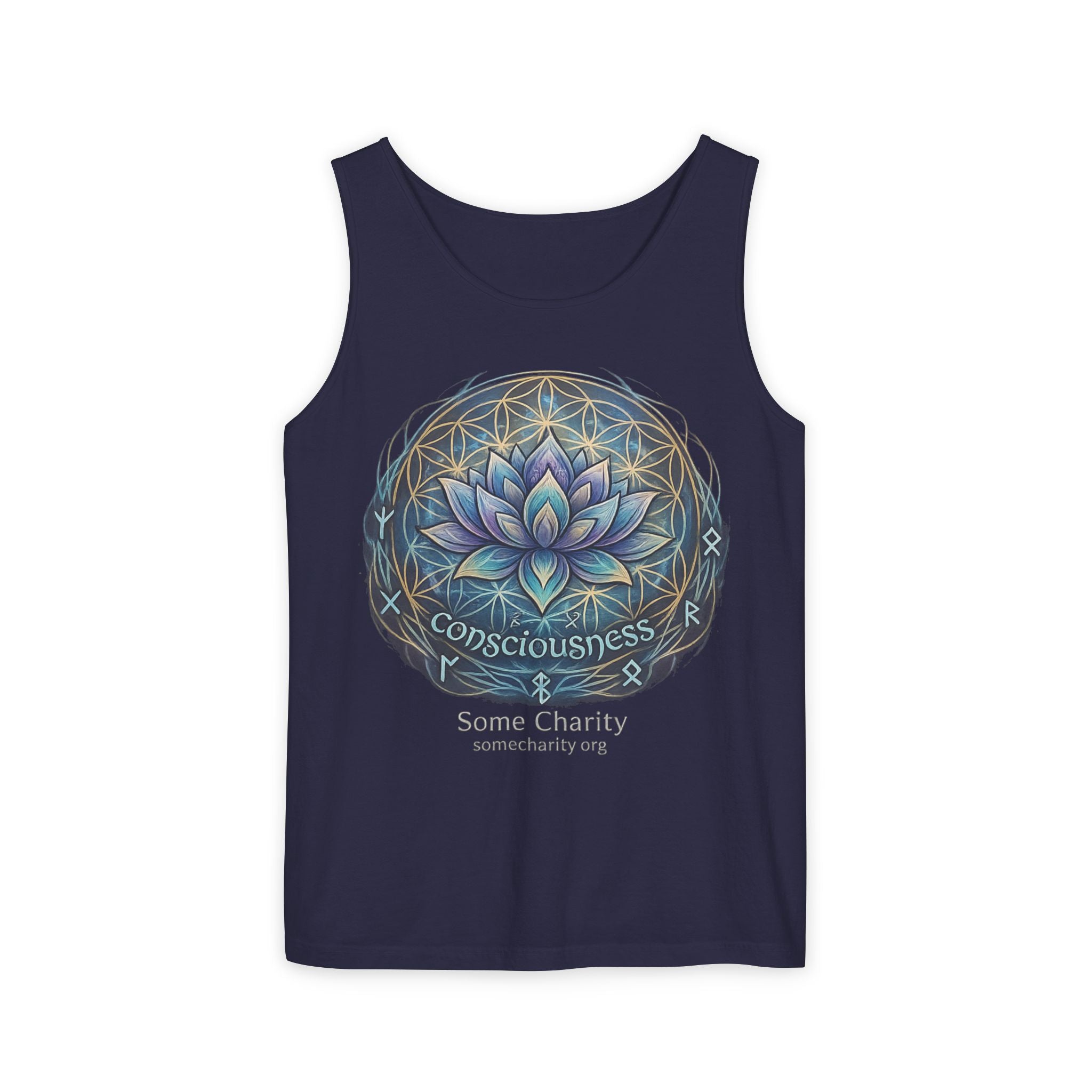 Consciousness Lotus Tank Top — Spiritual Yoga Meditation Graphic