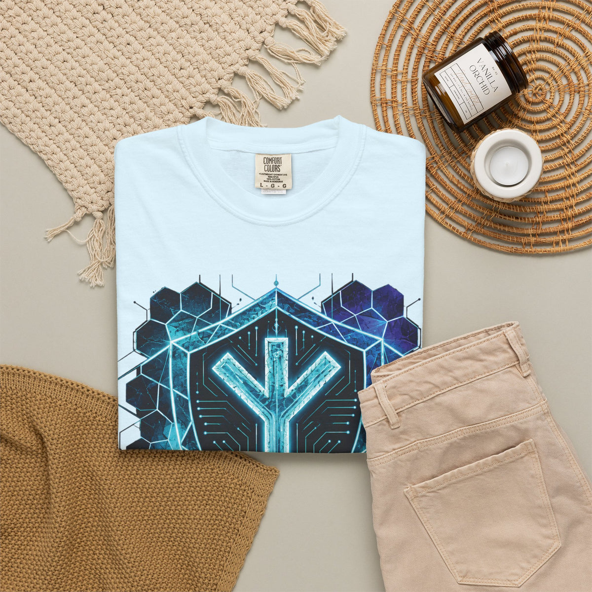 Algiz Rune Shield T-Shirt — Norse Protection Symbol Tee
