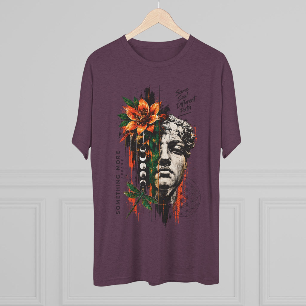 Artistic Statue & Nature Graphic Tee — "Something More" Crew Shirt