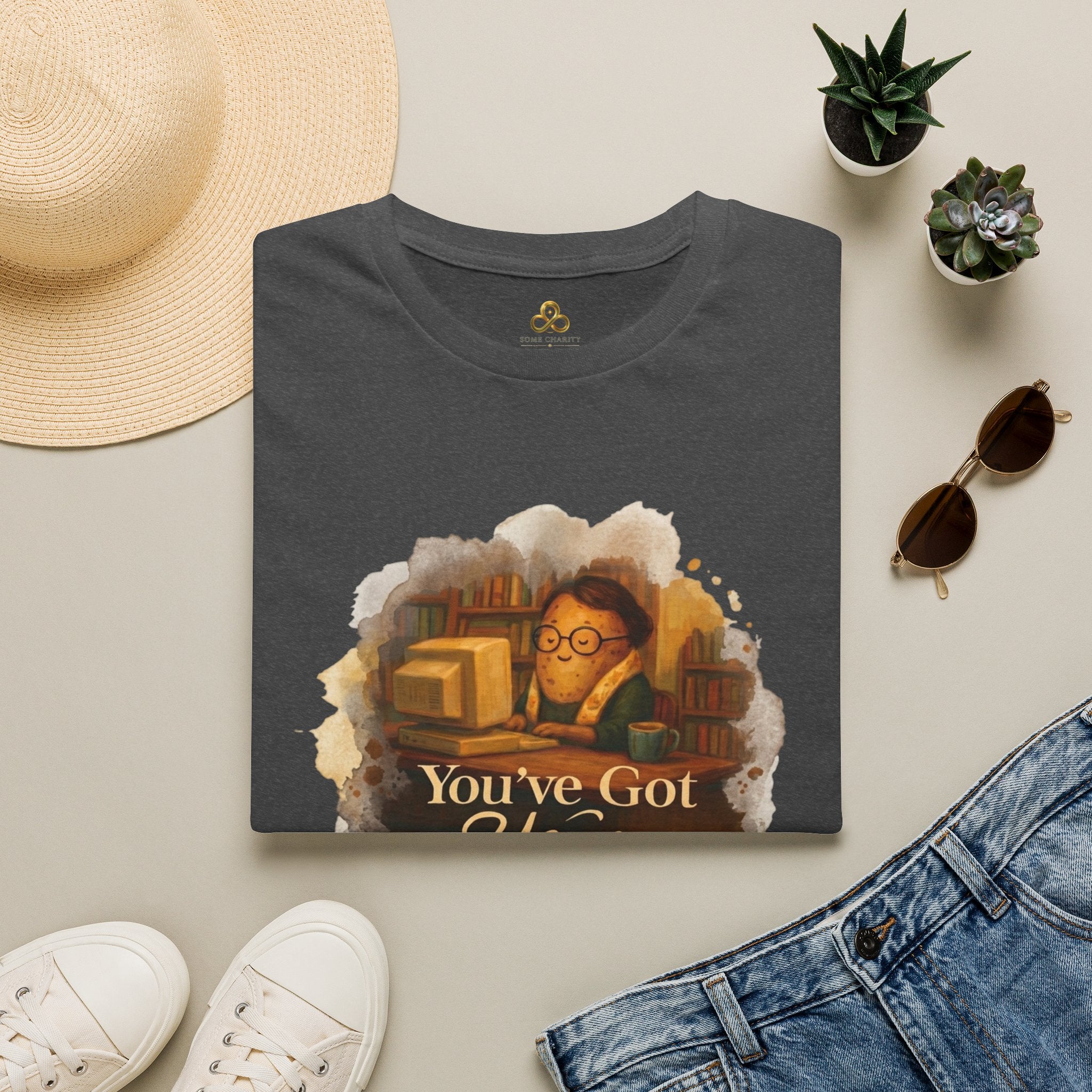 T-Shirt — Cozy Booklover Tee: "You've Got Mail" Vintage Library Design