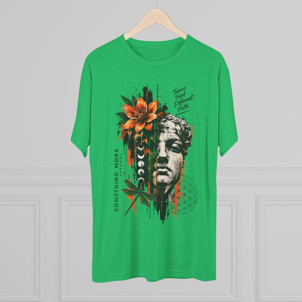 Artistic Statue & Nature Graphic Tee — "Something More" Crew Shirt