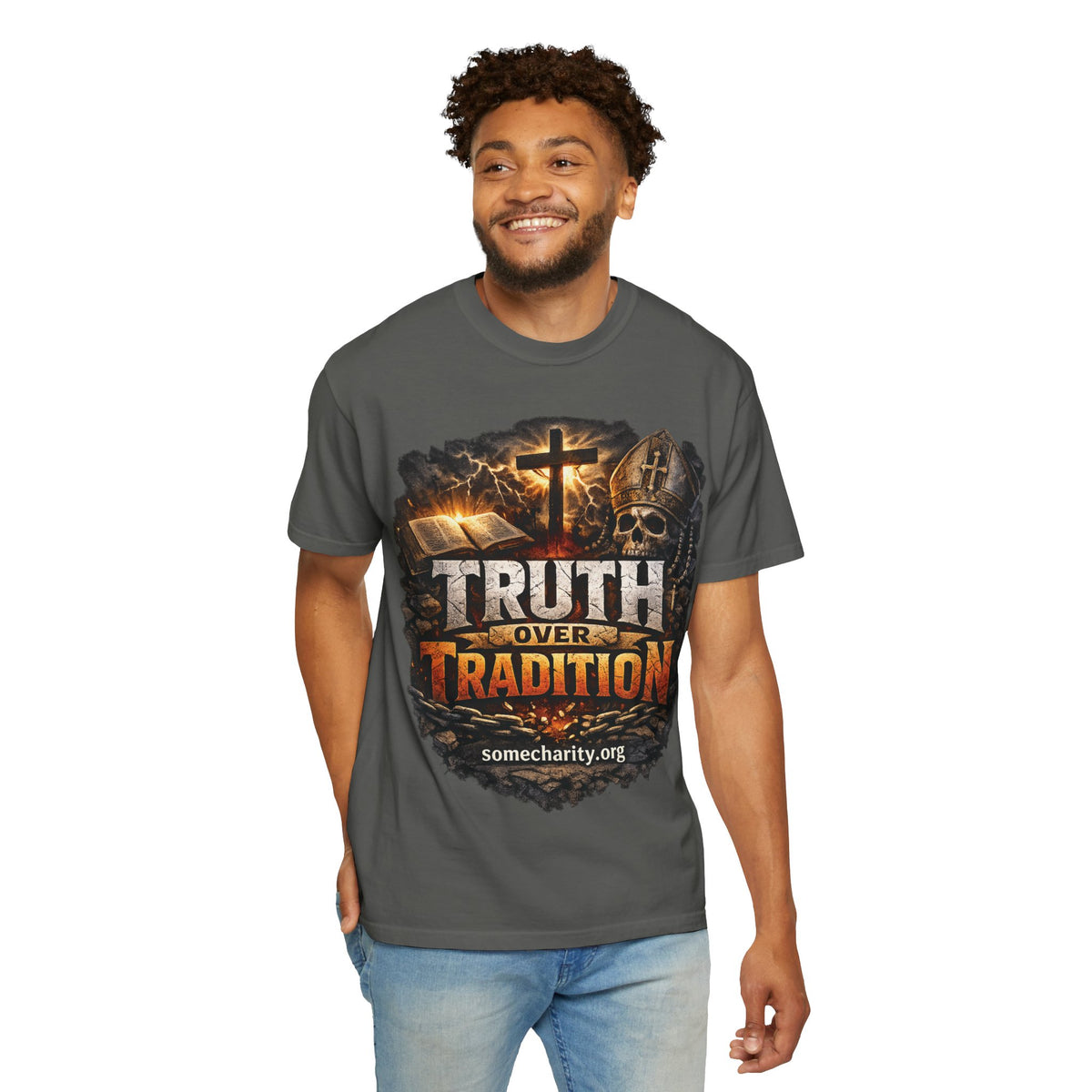 Truth Over Tradition T-Shirt — Christian Cross Faith Tee (somecharity.org)