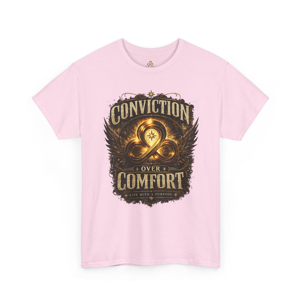 Conviction Over Comfort Graphic Tee — Inspirational Faith & Courage Shirt