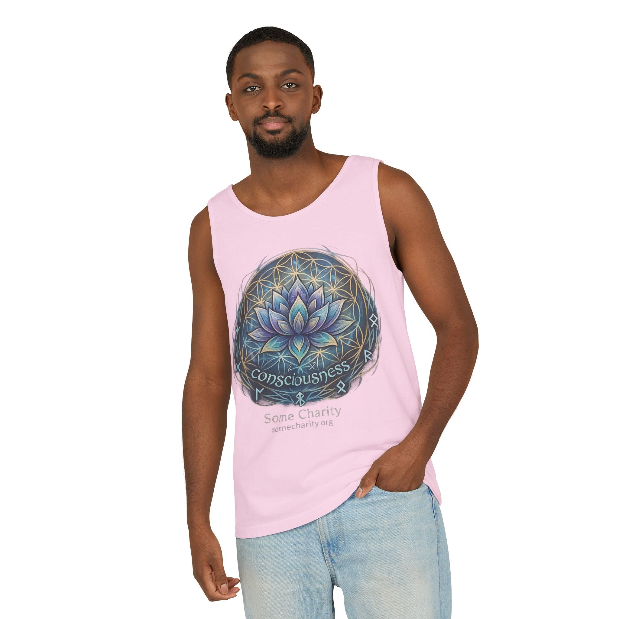 Consciousness Lotus Tank Top — Spiritual Yoga Meditation Graphic