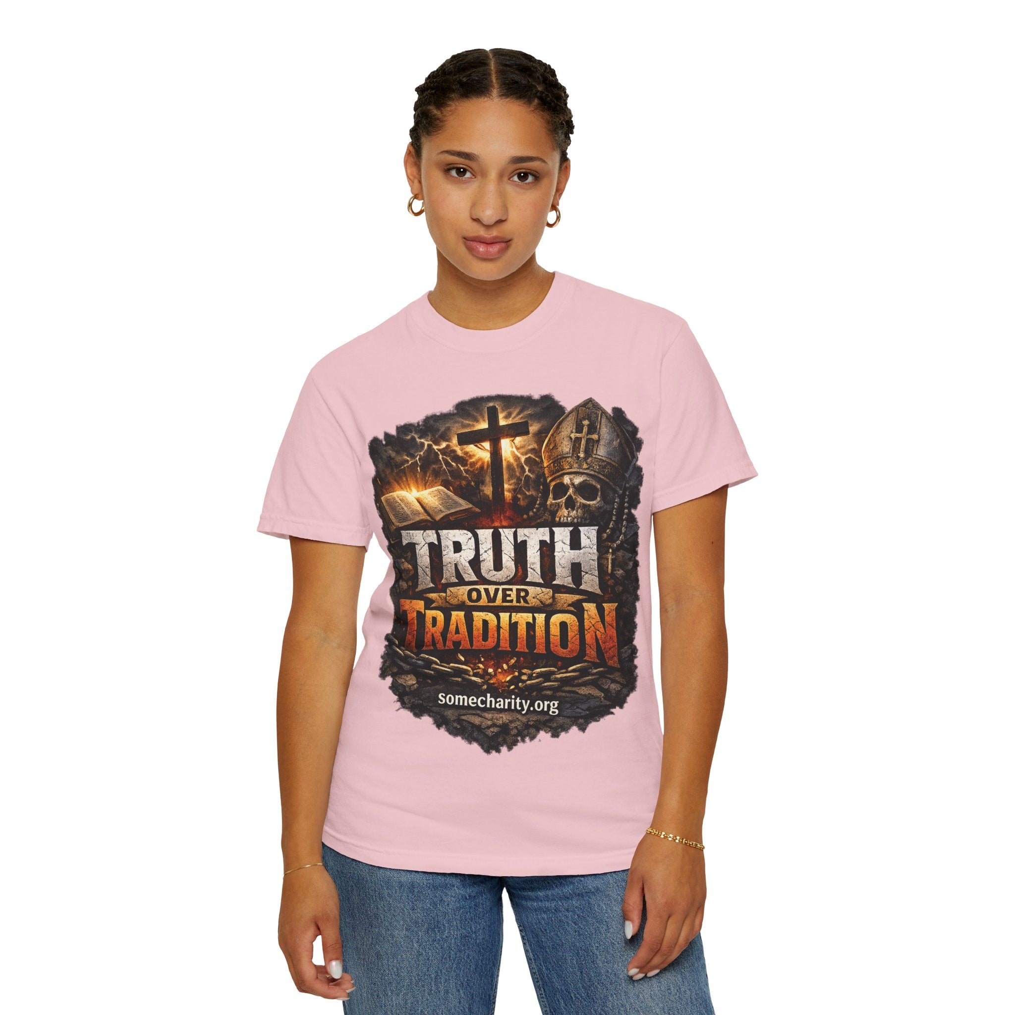Truth Over Tradition T-Shirt — Christian Cross Faith Tee (somecharity.org)
