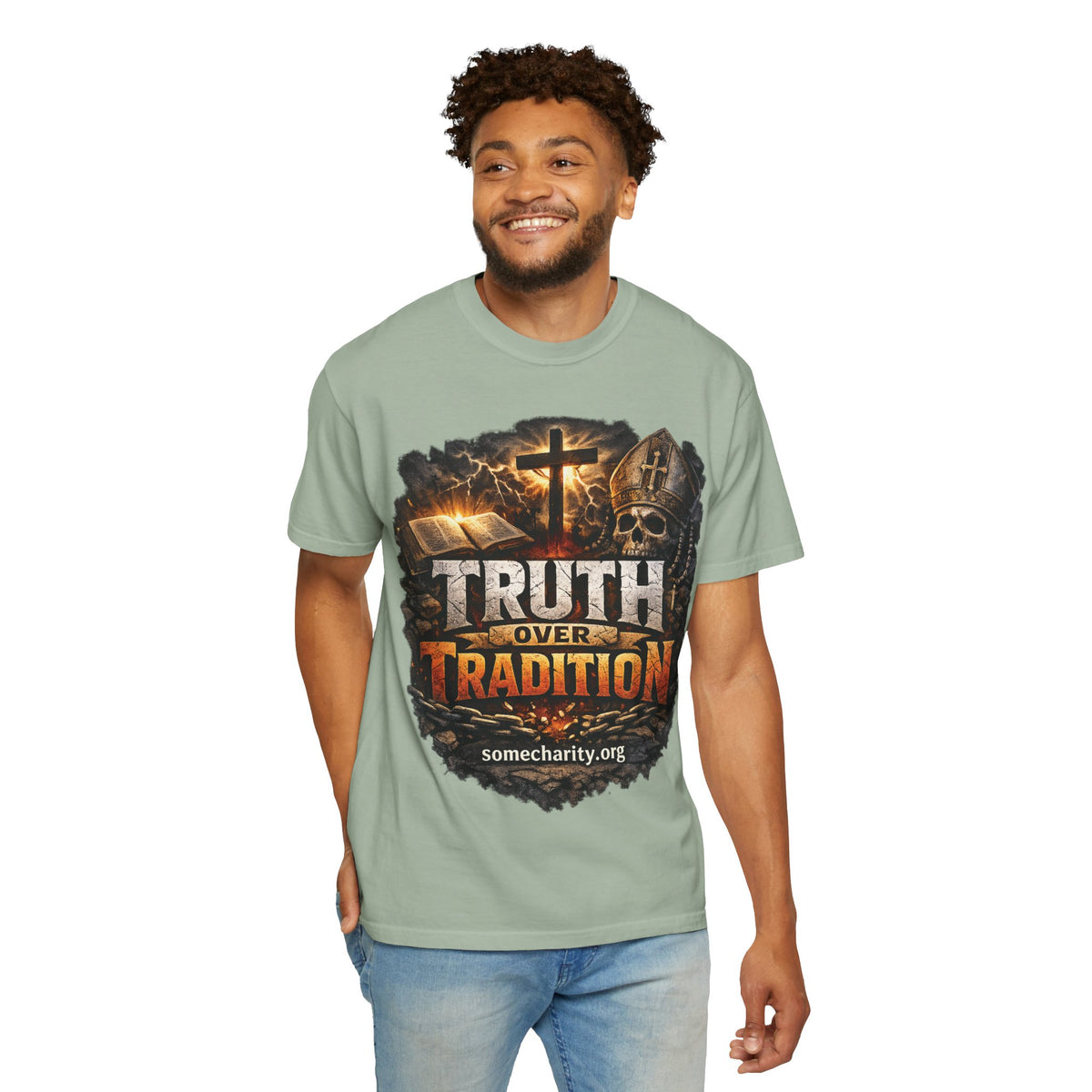 Truth Over Tradition T-Shirt — Christian Cross Faith Tee (somecharity.org)