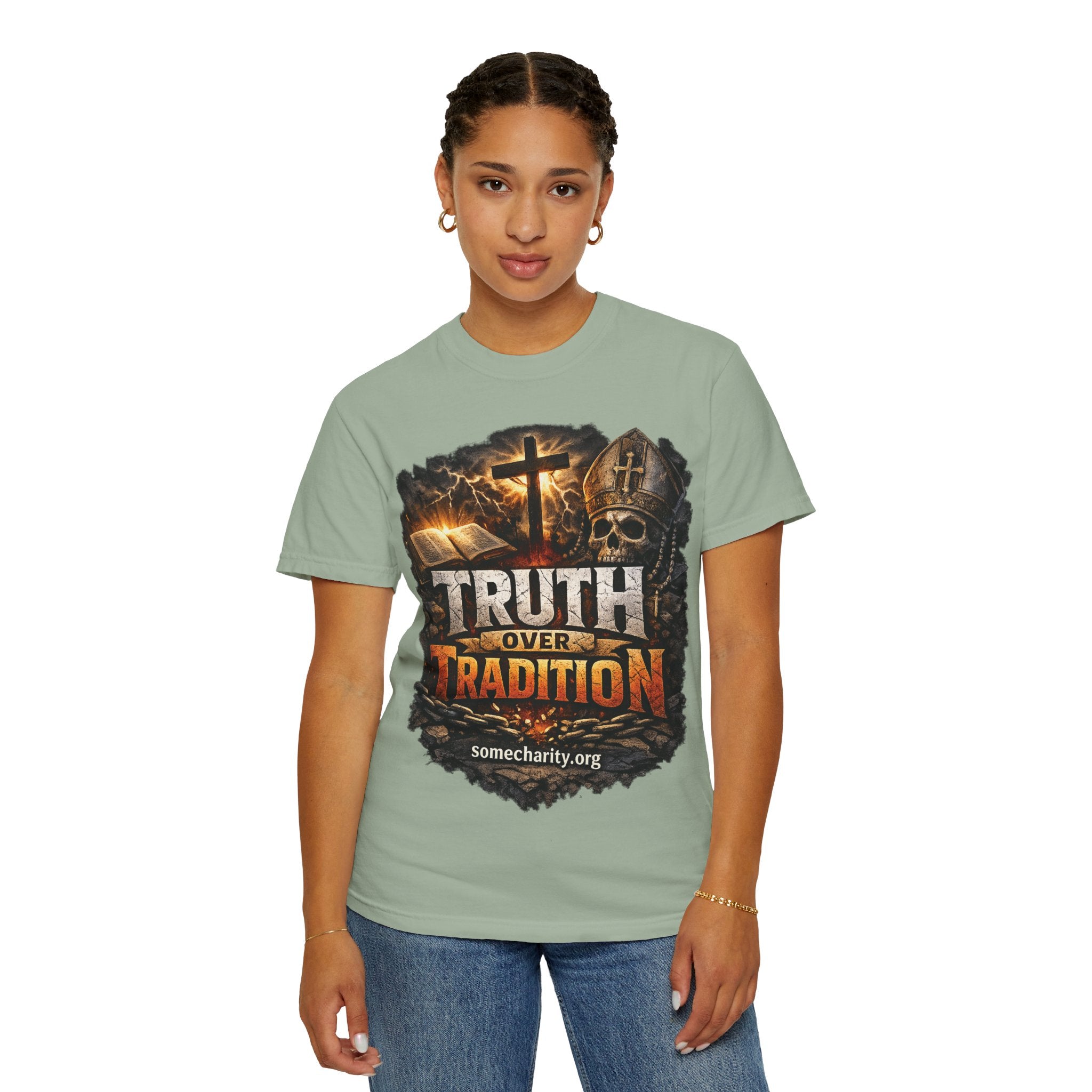 Truth Over Tradition T-Shirt — Christian Cross Faith Tee (somecharity.org)