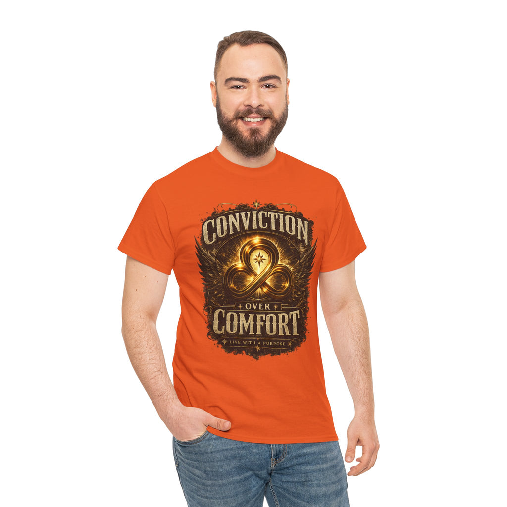Conviction Over Comfort Graphic Tee — Inspirational Faith & Courage Shirt