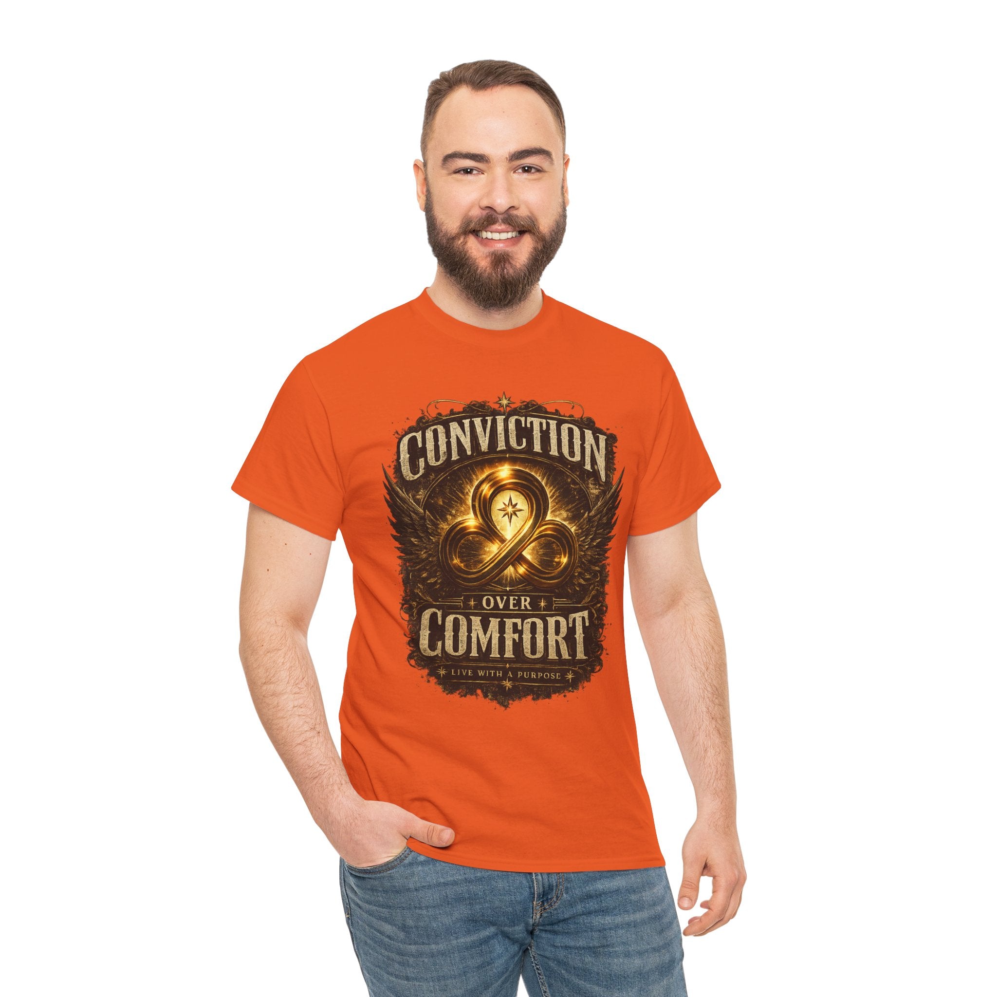 Conviction Over Comfort Graphic Tee — Inspirational Faith & Courage Shirt