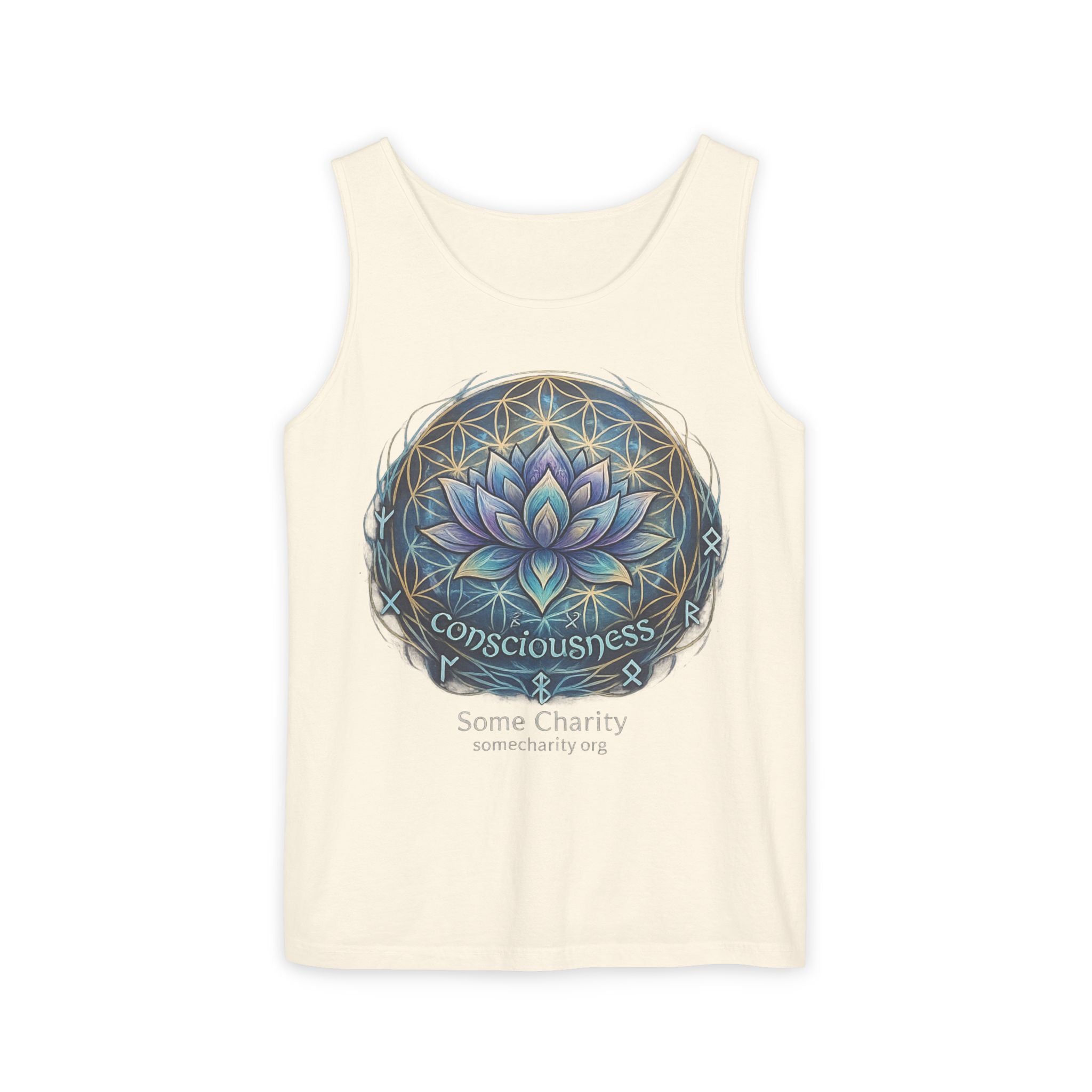 Consciousness Lotus Tank Top — Spiritual Yoga Meditation Graphic