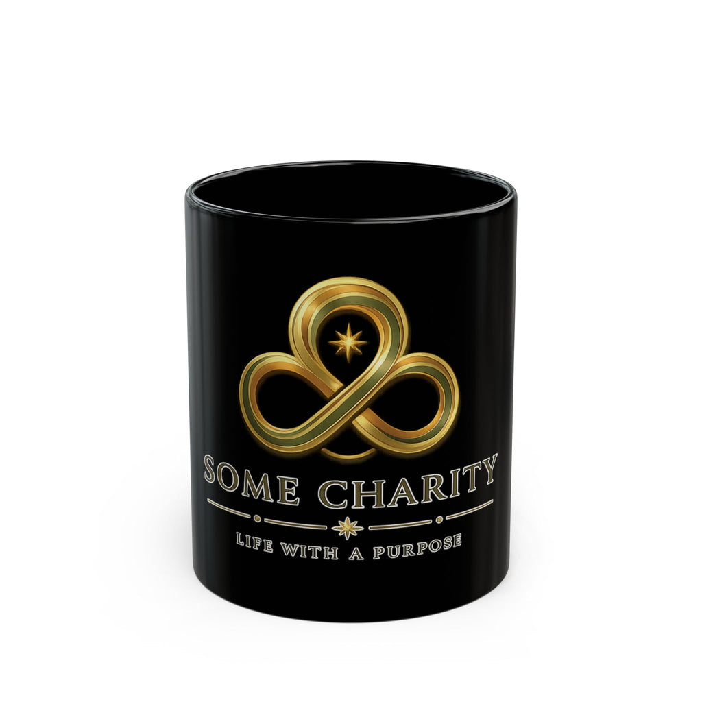 Some Charity "Live With a Purpose" Black Coffee Mug — Inspirational Fundraiser Gift