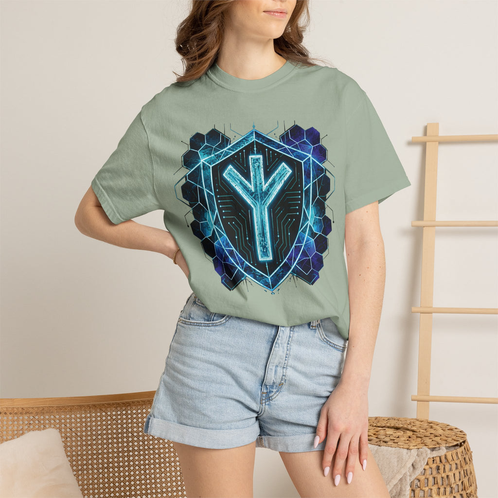Algiz Rune Shield T-Shirt — Norse Protection Symbol Tee