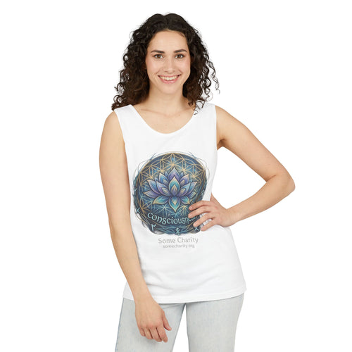 Consciousness Lotus Tank Top — Spiritual Yoga Meditation Graphic