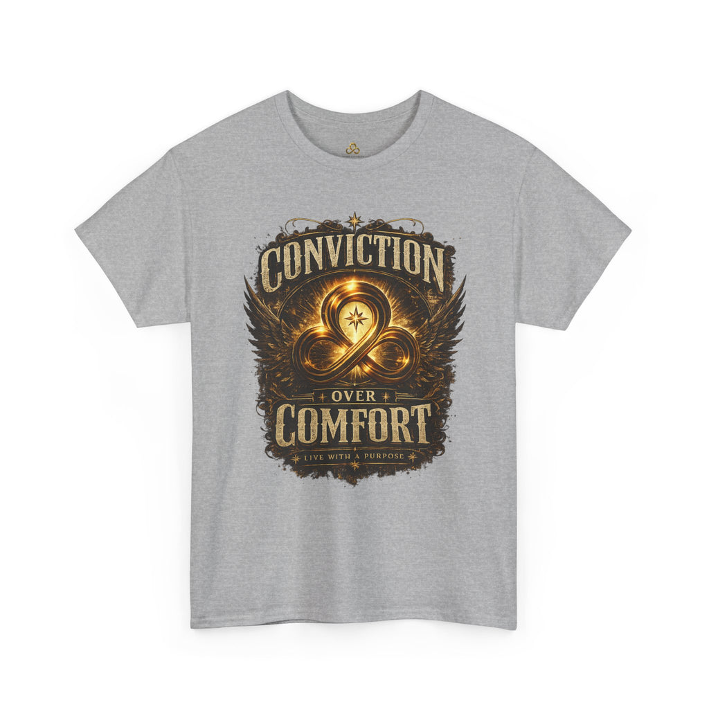 Conviction Over Comfort Graphic Tee — Inspirational Faith & Courage Shirt
