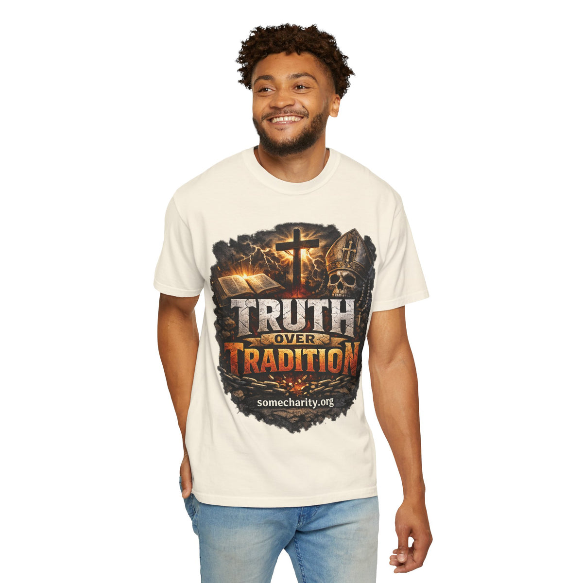 Truth Over Tradition T-Shirt — Christian Cross Faith Tee (somecharity.org)