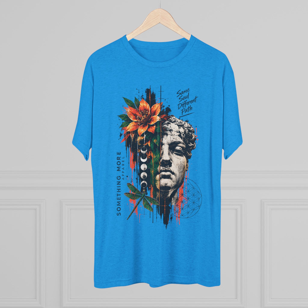Artistic Statue & Nature Graphic Tee — "Something More" Crew Shirt