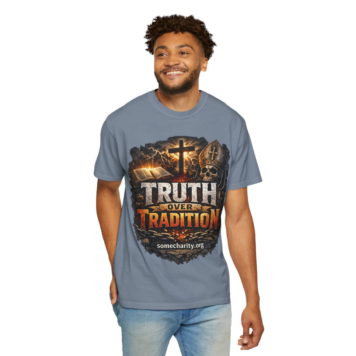 Truth Over Tradition T-Shirt — Christian Cross Faith Tee (somecharity.org)
