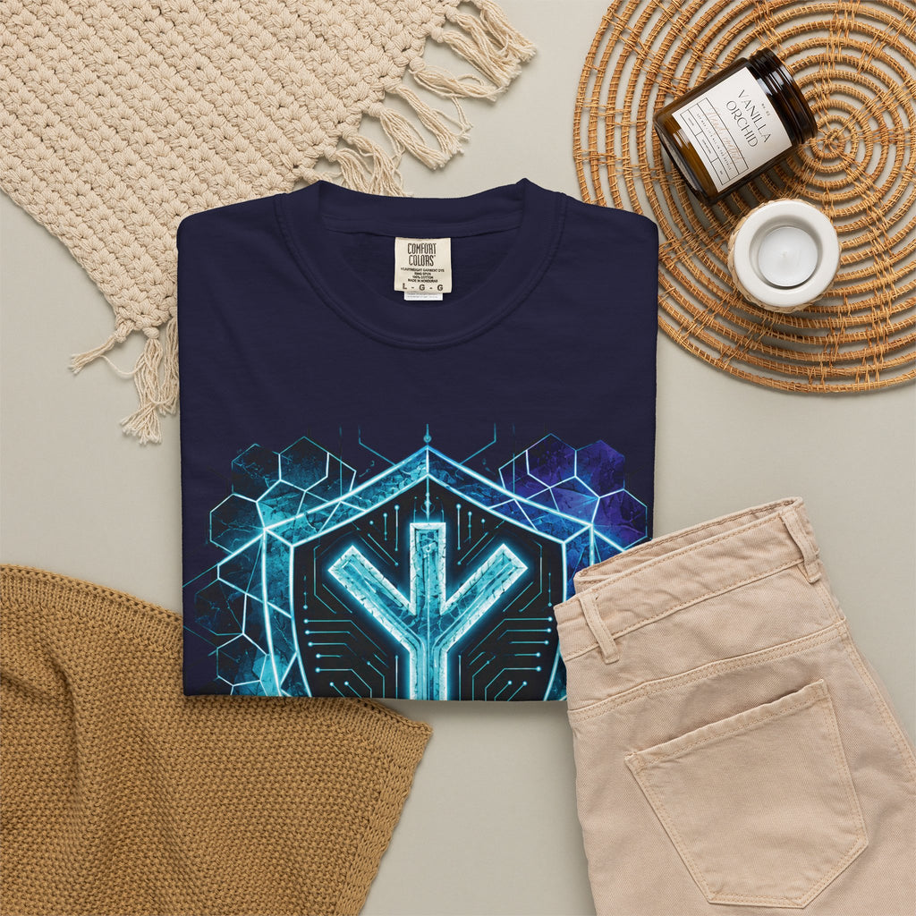Algiz Rune Shield T-Shirt — Norse Protection Symbol Tee