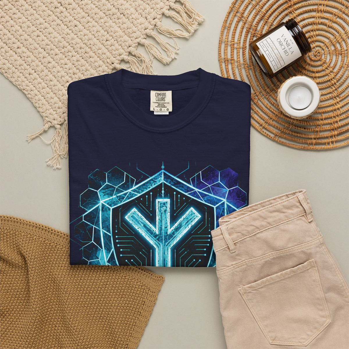 Algiz Rune Shield T-Shirt — Norse Protection Symbol Tee