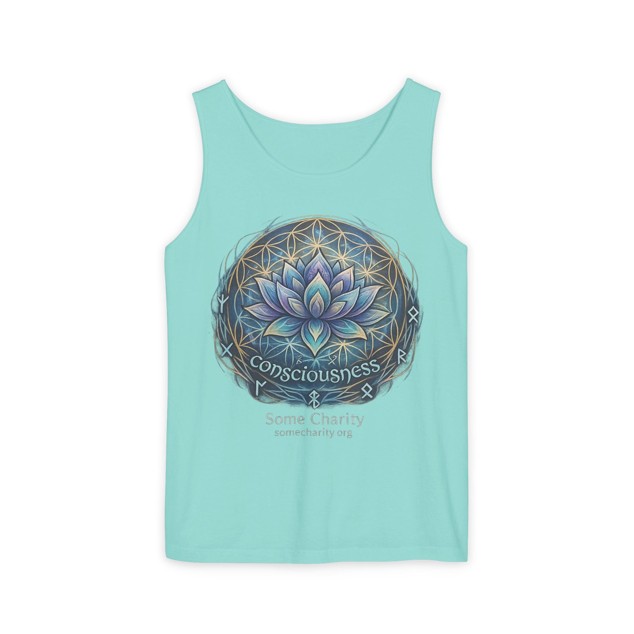 Consciousness Lotus Tank Top — Spiritual Yoga Meditation Graphic