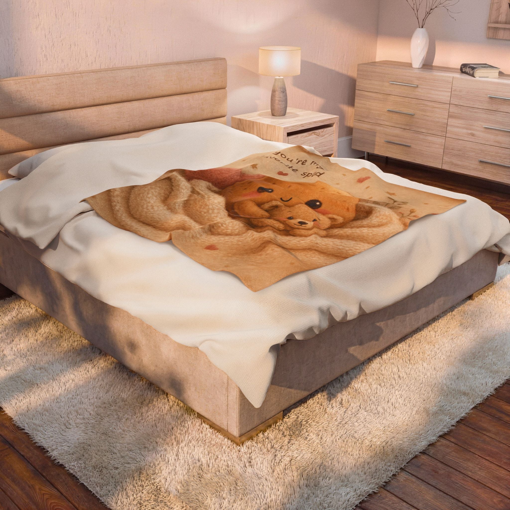 Plush Blanket — "You're My Favorite Spud" Cute Potato Teddy Velveteen Throw