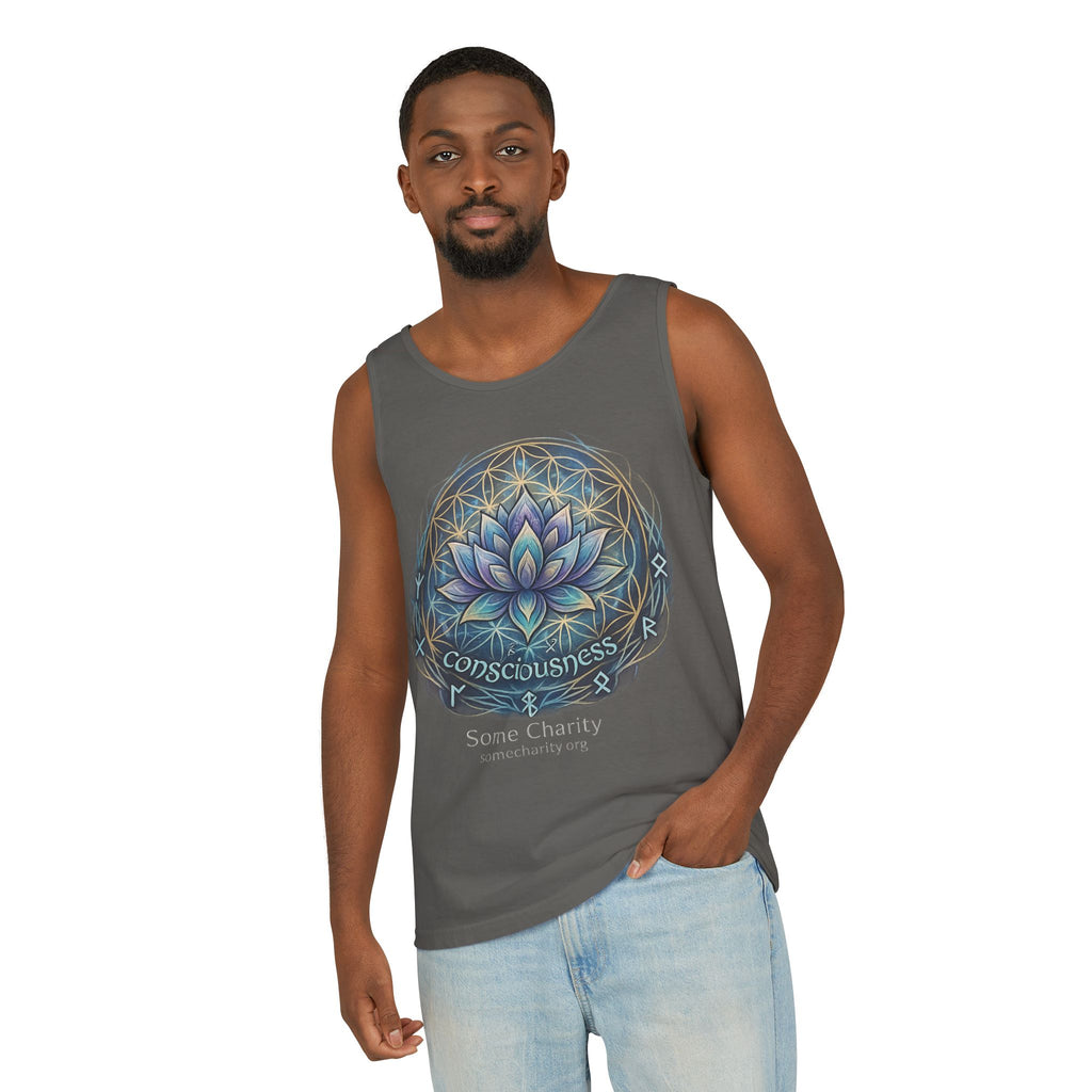 Consciousness Lotus Tank Top — Spiritual Yoga Meditation Graphic