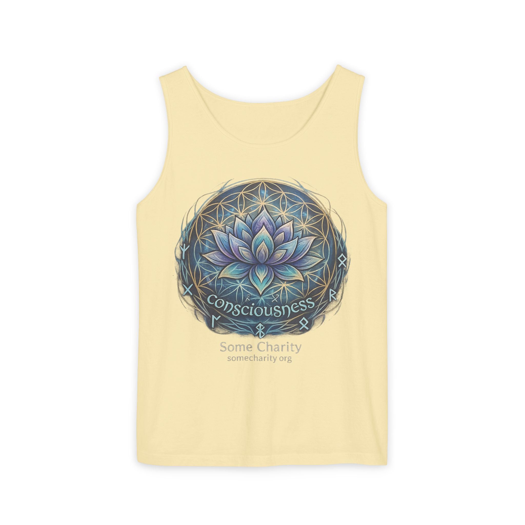 Consciousness Lotus Tank Top — Spiritual Yoga Meditation Graphic