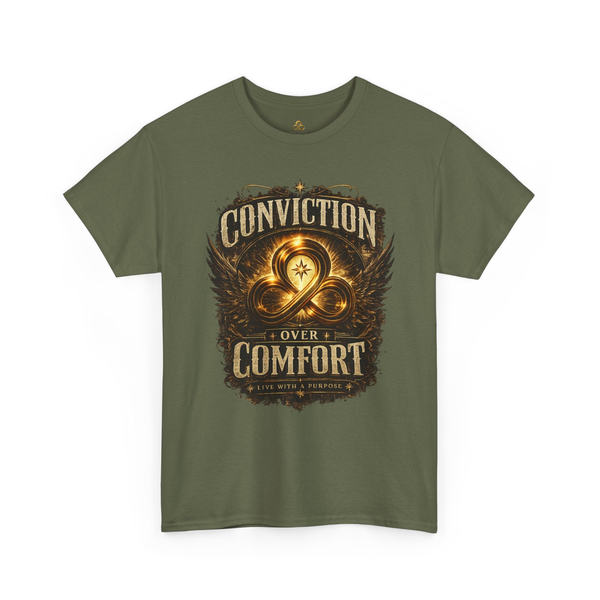 Conviction Over Comfort Graphic Tee — Inspirational Faith & Courage Shirt