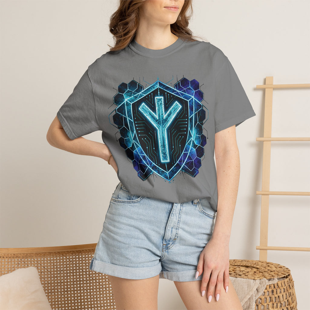 Algiz Rune Shield T-Shirt — Norse Protection Symbol Tee