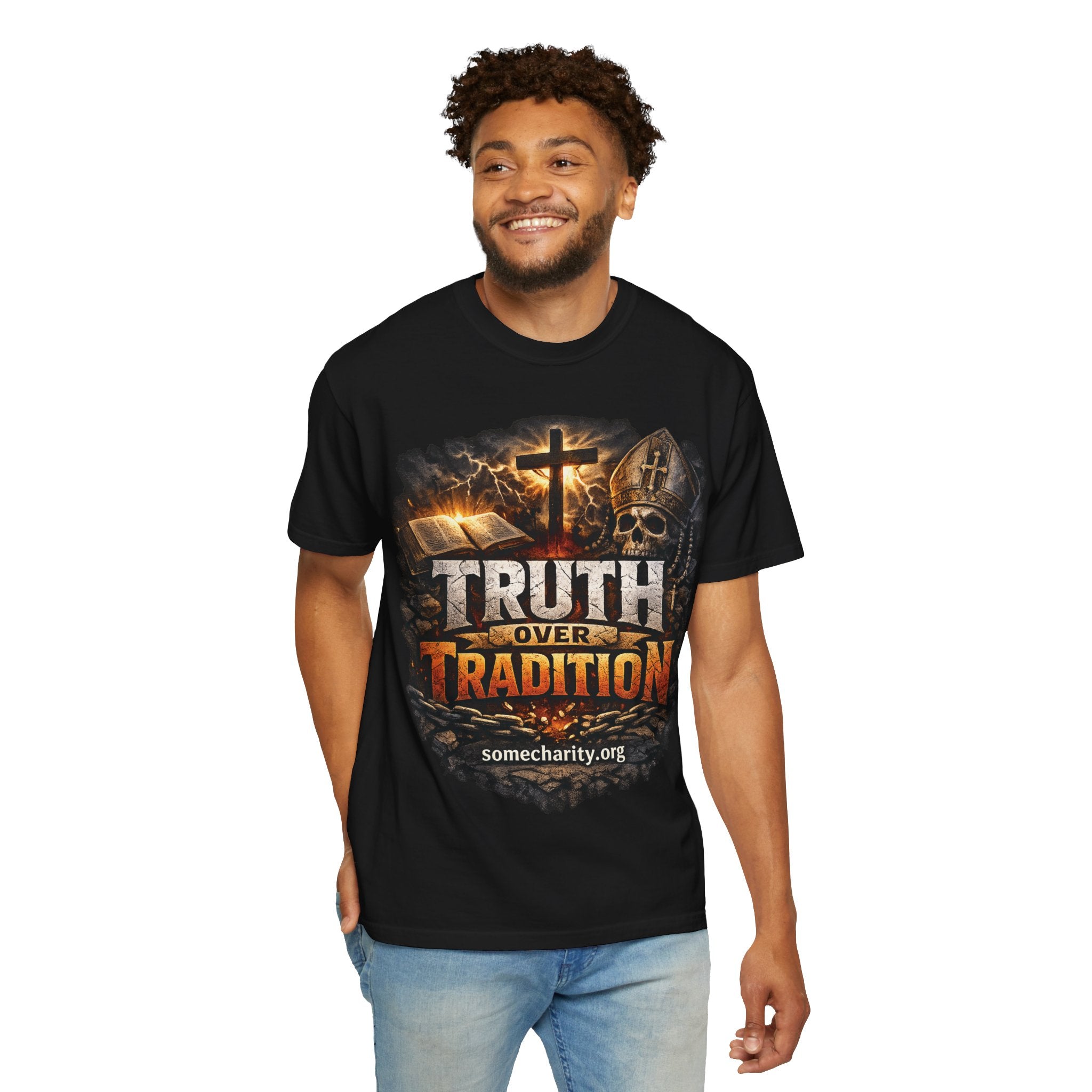 Truth Over Tradition T-Shirt — Christian Cross Faith Tee (somecharity.org)