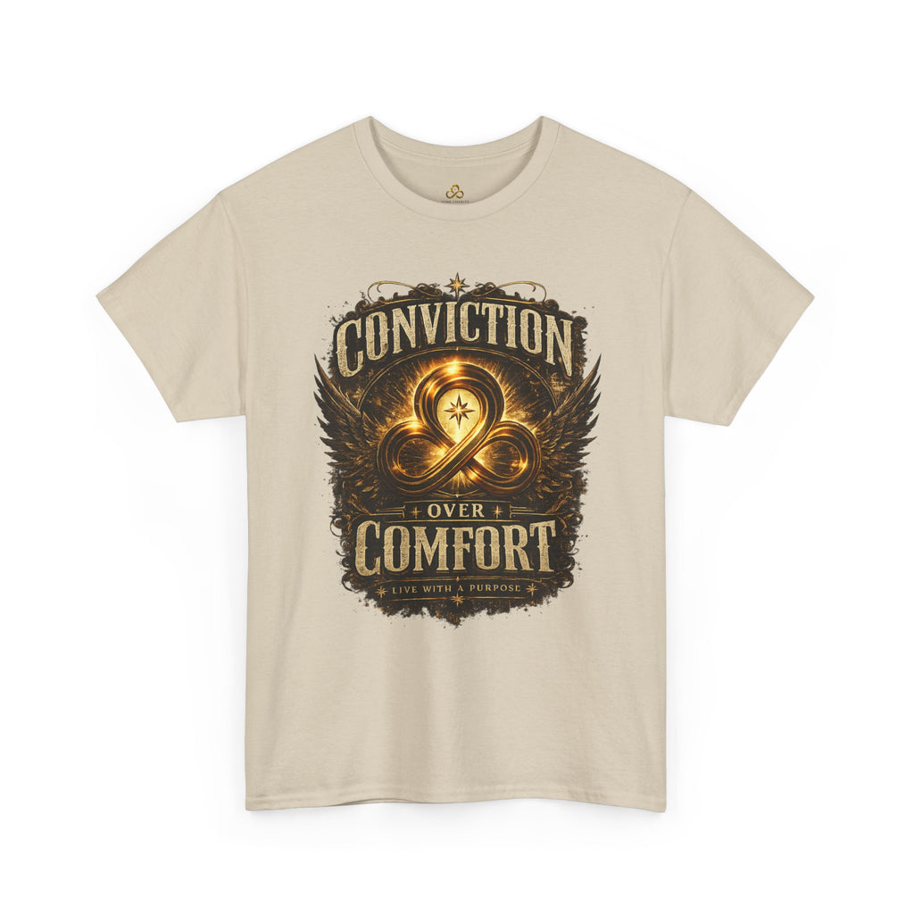 Conviction Over Comfort Graphic Tee — Inspirational Faith & Courage Shirt