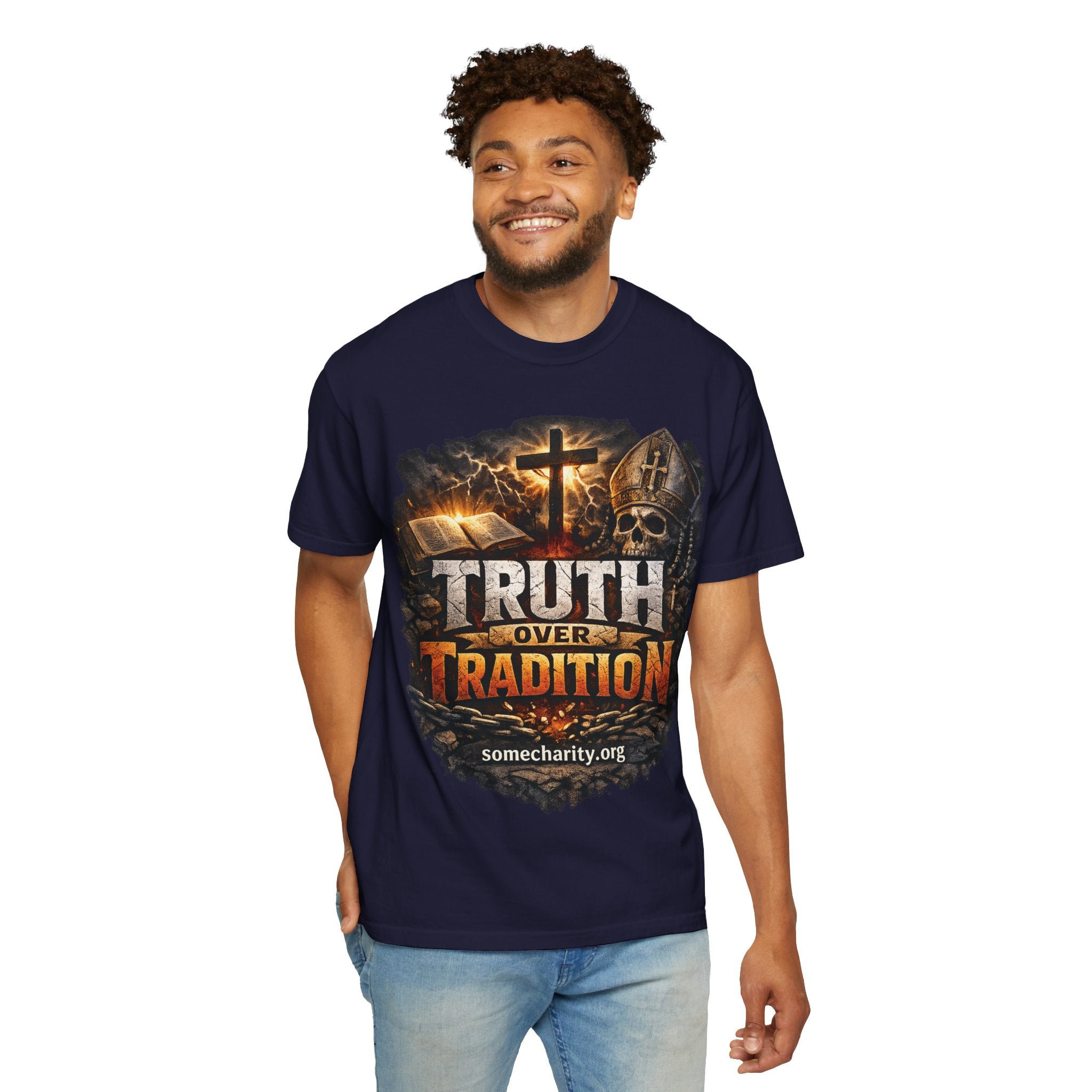 Truth Over Tradition T-Shirt — Christian Cross Faith Tee (somecharity.org)