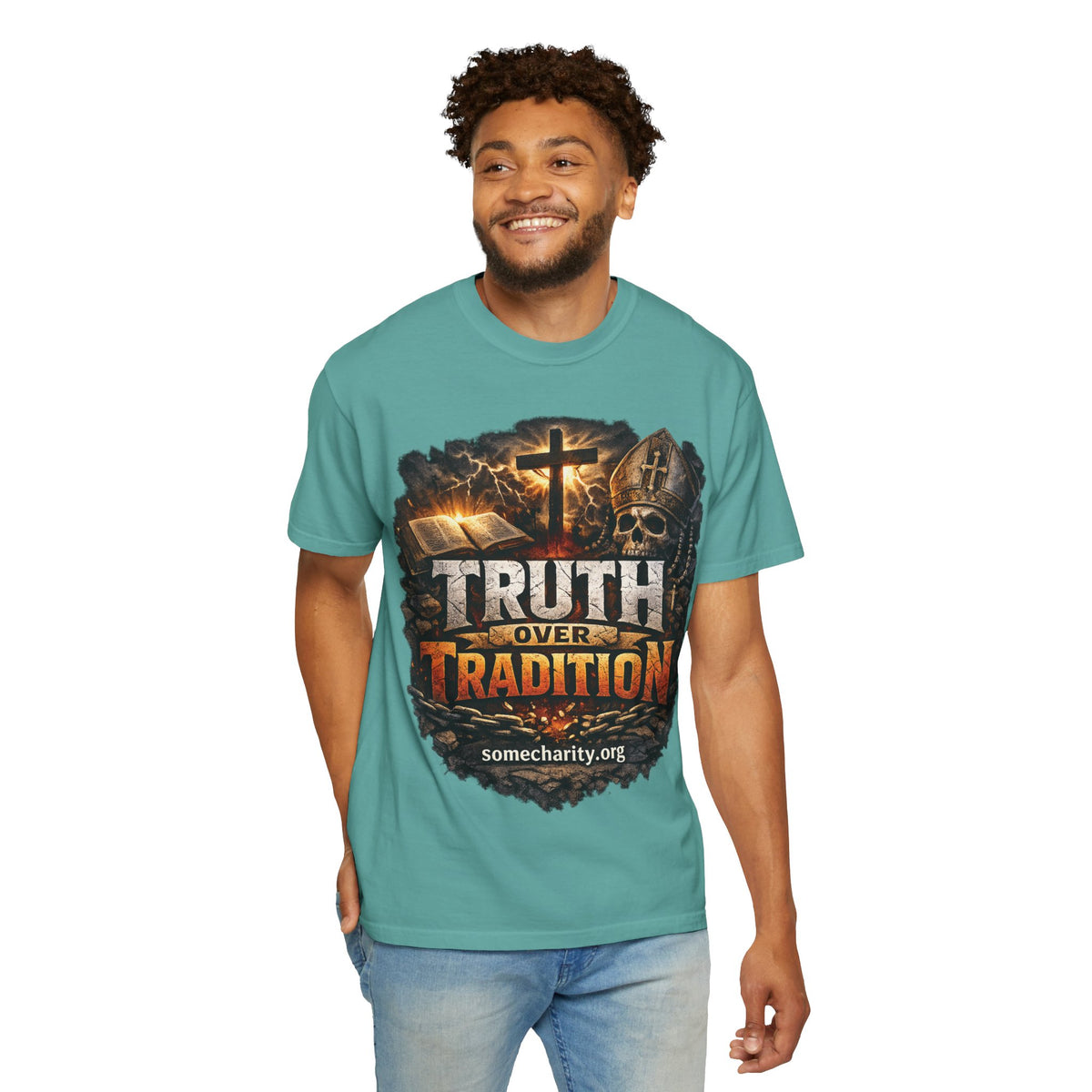 Truth Over Tradition T-Shirt — Christian Cross Faith Tee (somecharity.org)