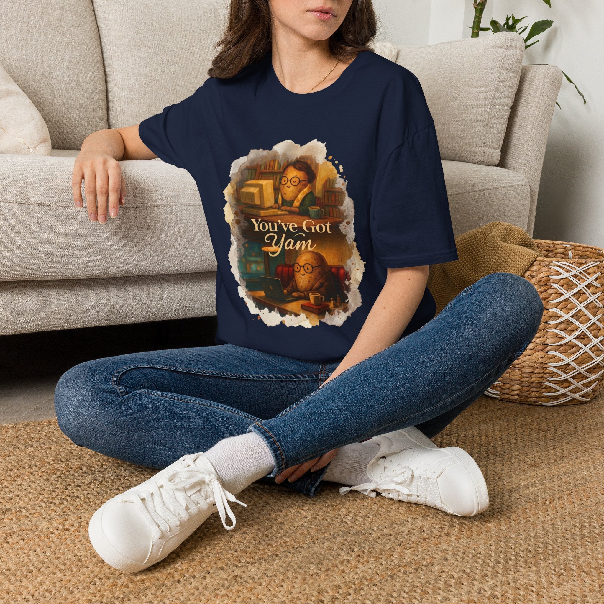T-Shirt — Cozy Booklover Tee: "You've Got Mail" Vintage Library Design
