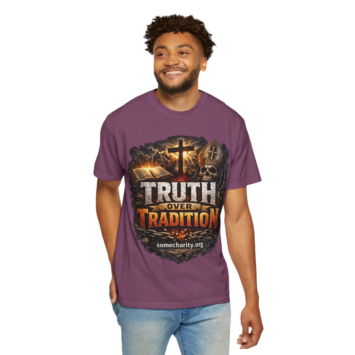 Truth Over Tradition T-Shirt — Christian Cross Faith Tee (somecharity.org)