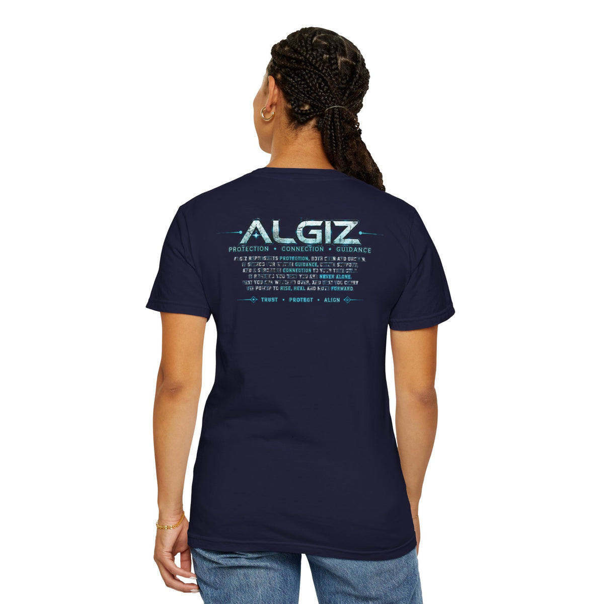 Algiz Rune Shield T-Shirt — Norse Protection Symbol Tee