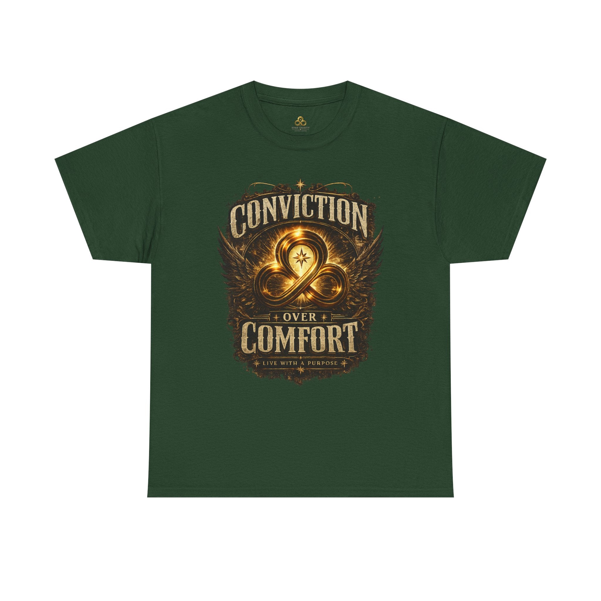 Conviction Over Comfort Graphic Tee — Inspirational Faith & Courage Shirt