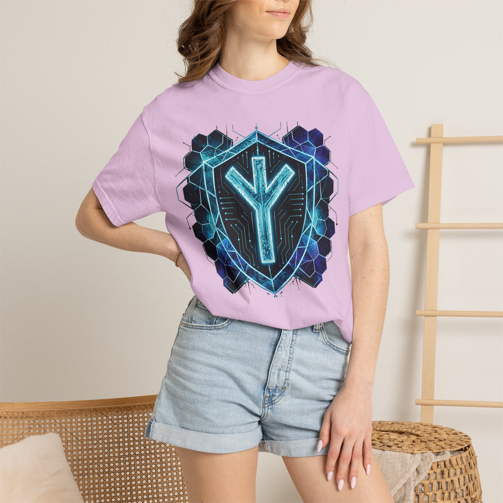 Algiz Rune Shield T-Shirt — Norse Protection Symbol Tee