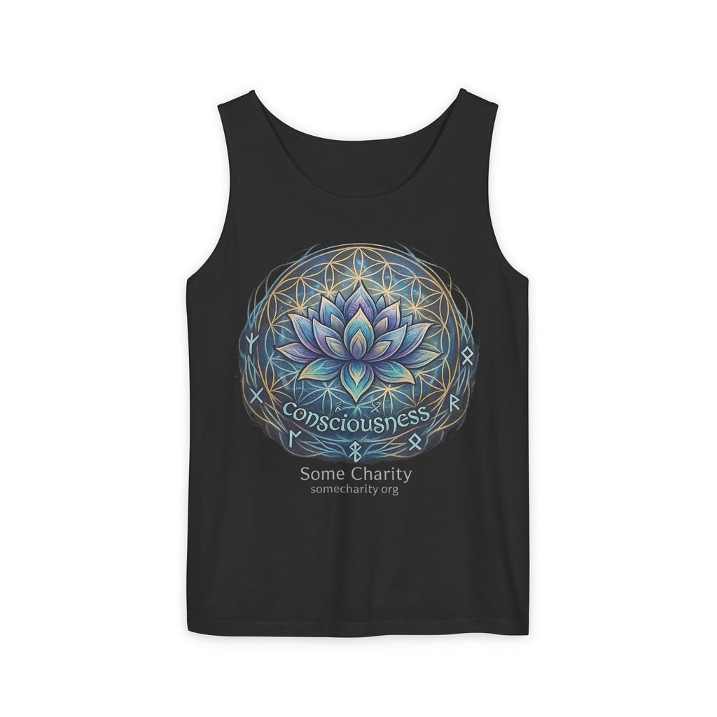 Consciousness Lotus Tank Top — Spiritual Yoga Meditation Graphic