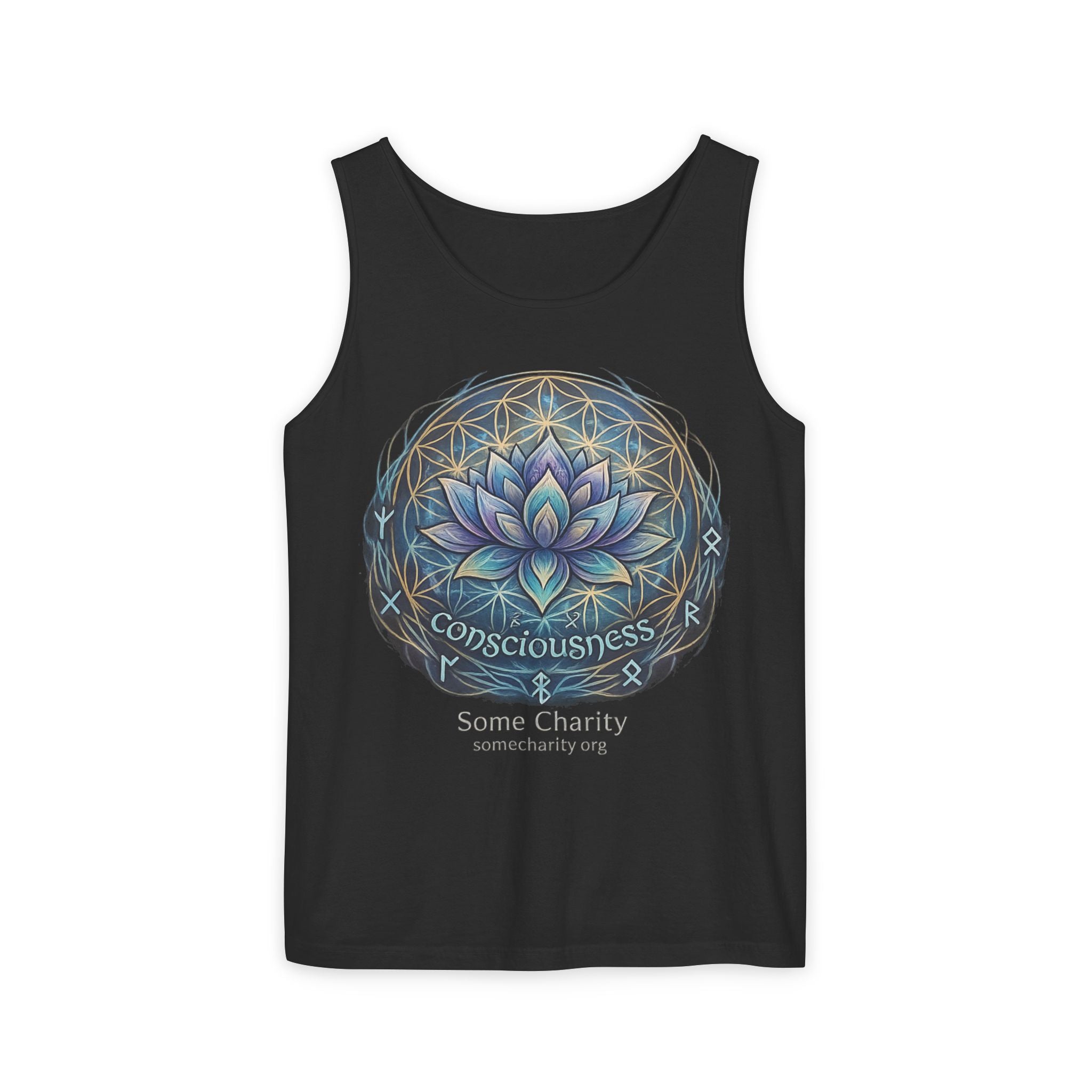 Consciousness Lotus Tank Top — Spiritual Yoga Meditation Graphic