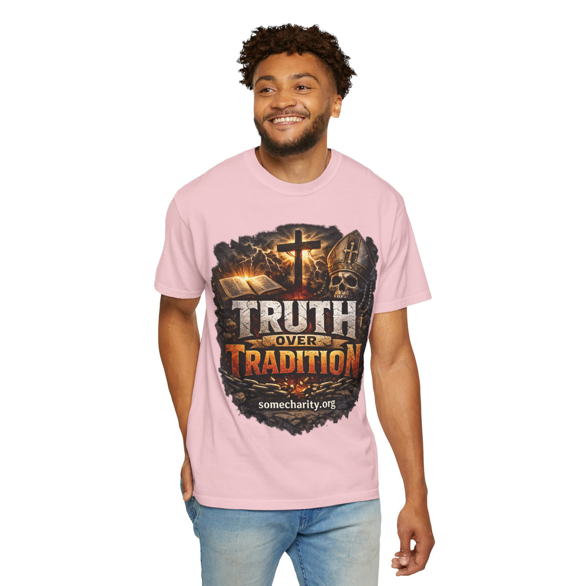 Truth Over Tradition T-Shirt — Christian Cross Faith Tee (somecharity.org)