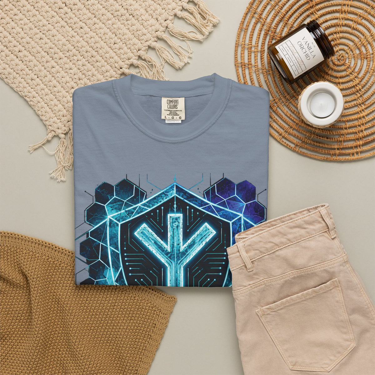 Algiz Rune Shield T-Shirt — Norse Protection Symbol Tee
