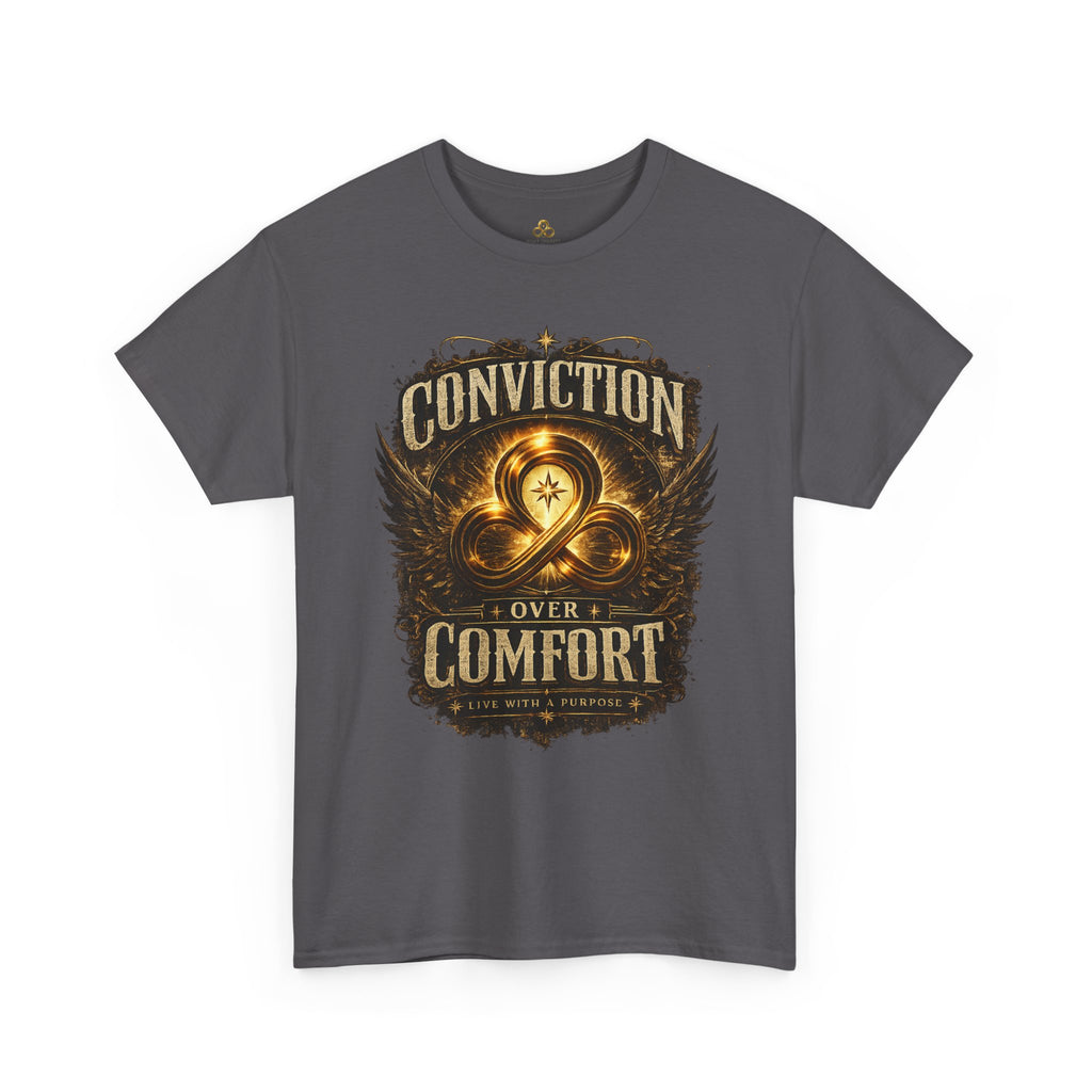 Conviction Over Comfort Graphic Tee — Inspirational Faith & Courage Shirt