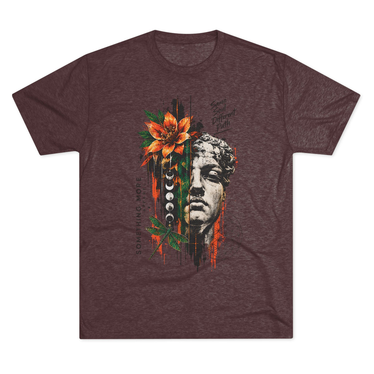 Artistic Statue & Nature Graphic Tee — "Something More" Crew Shirt
