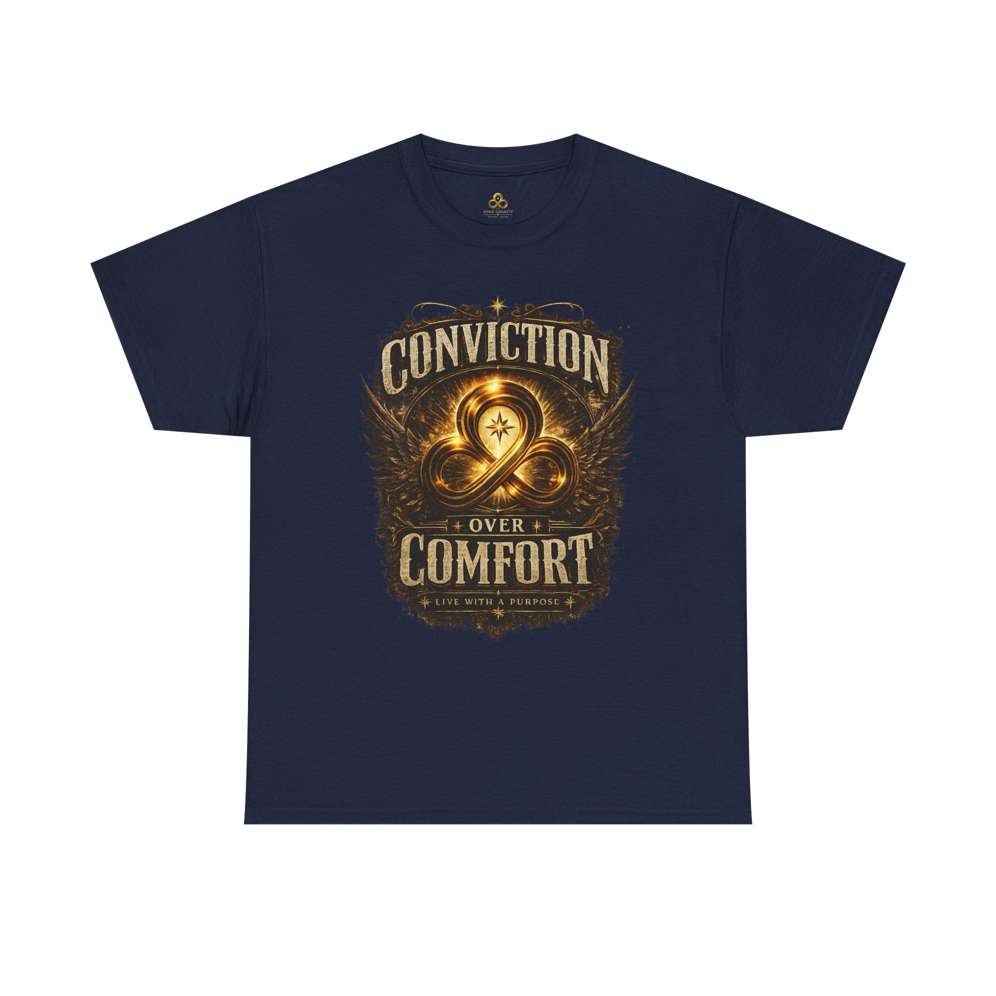 Conviction Over Comfort Graphic Tee — Inspirational Faith & Courage Shirt