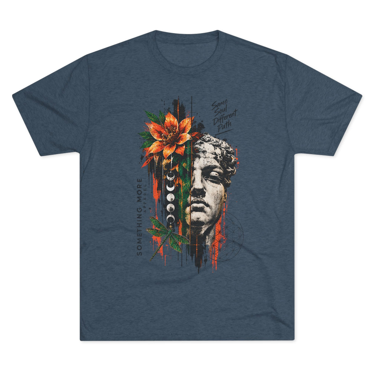 Artistic Statue & Nature Graphic Tee — "Something More" Crew Shirt