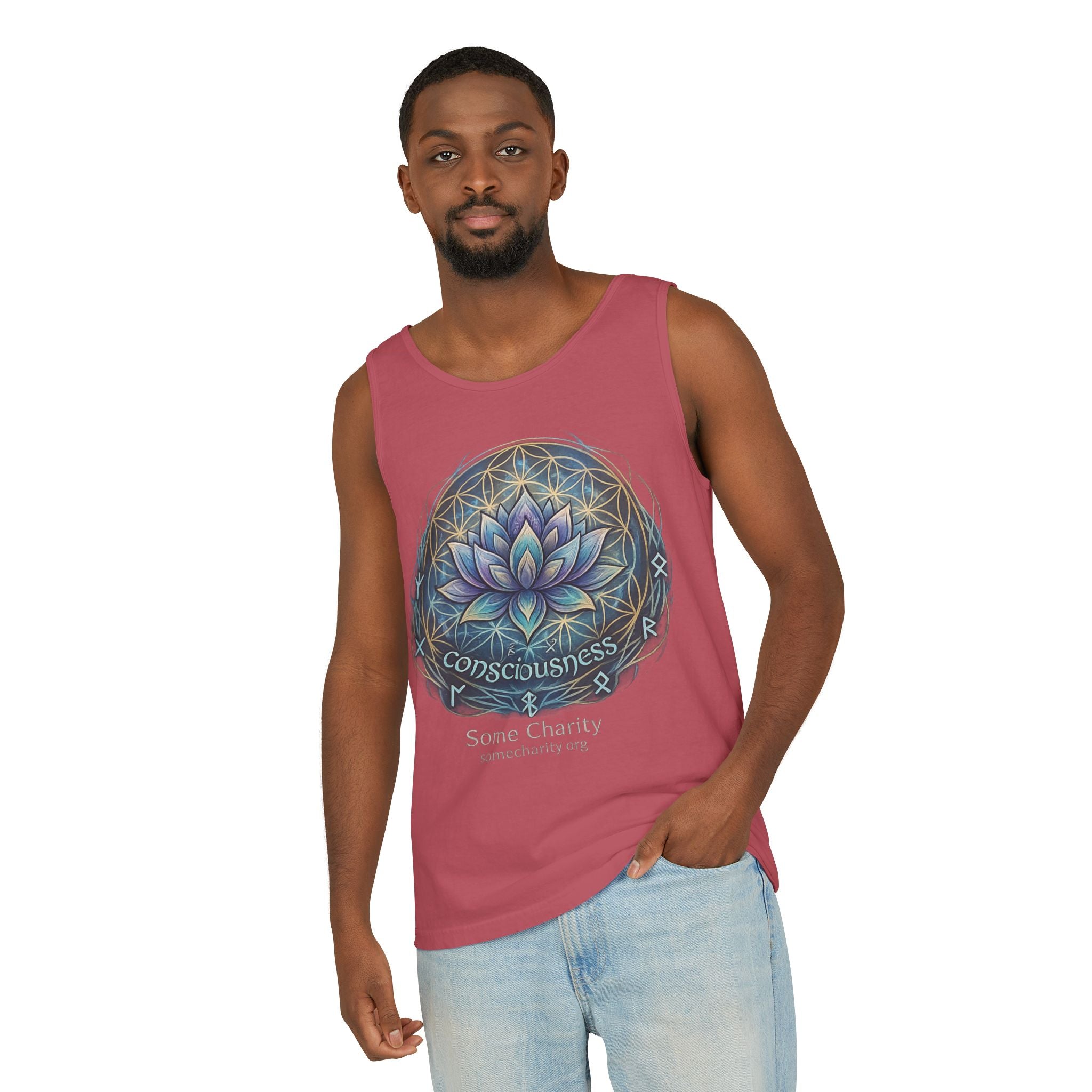 Consciousness Lotus Tank Top — Spiritual Yoga Meditation Graphic