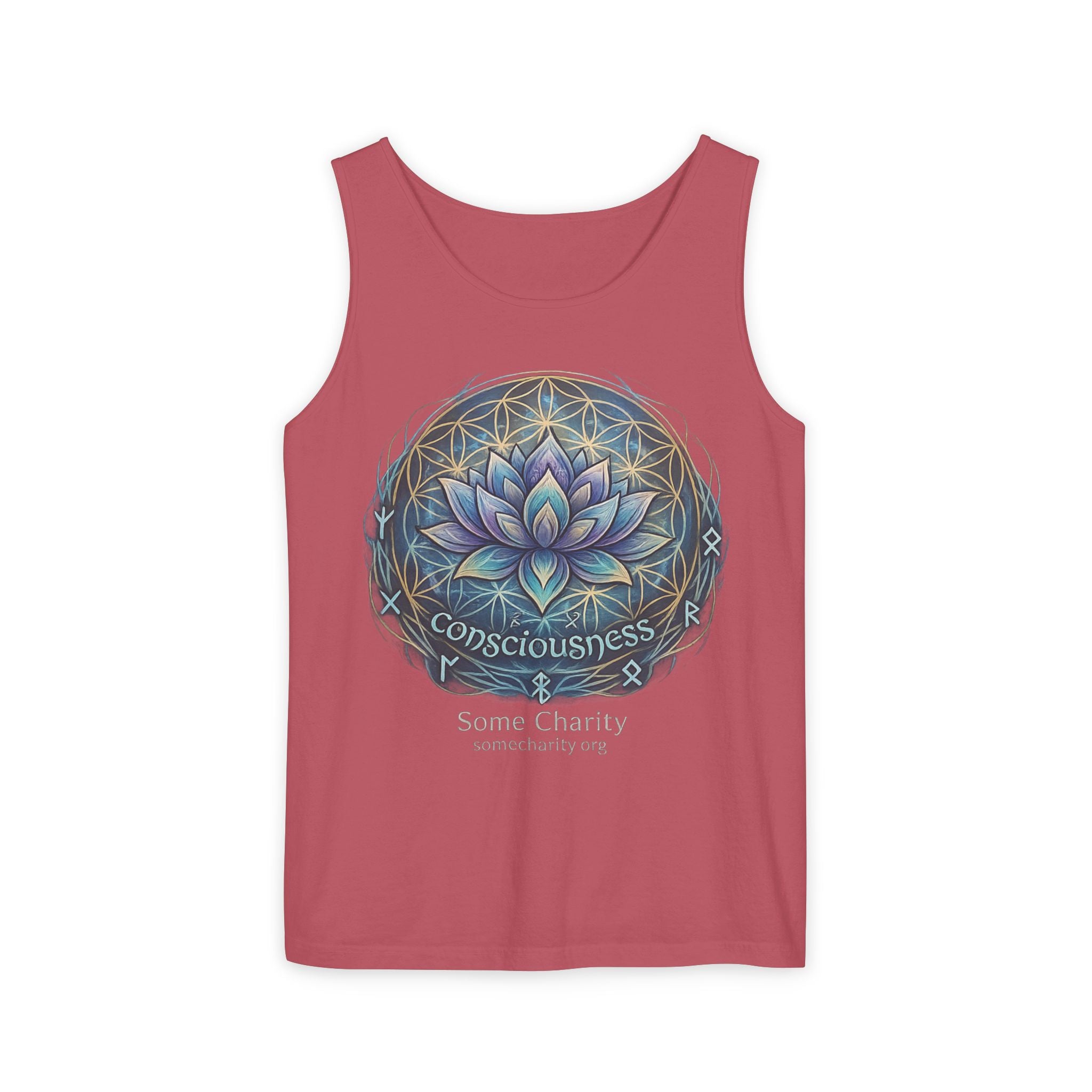 Consciousness Lotus Tank Top — Spiritual Yoga Meditation Graphic